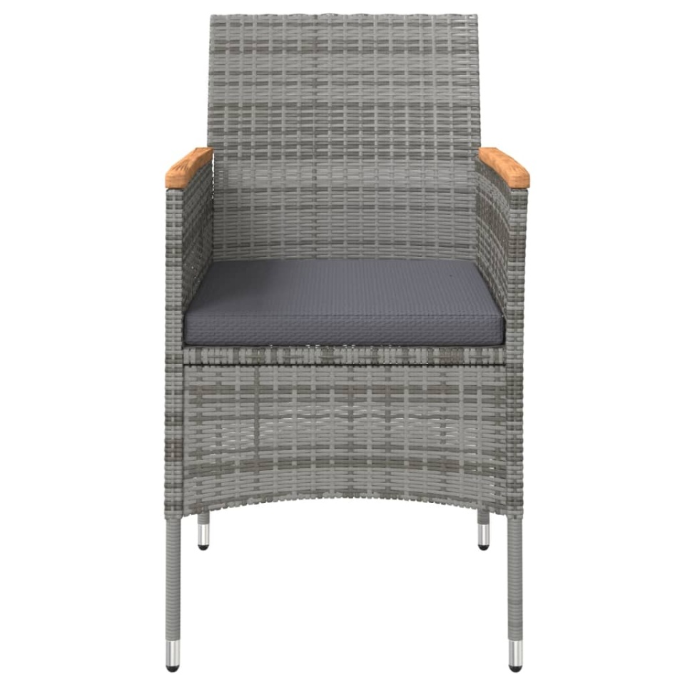 Set mobilier de grădină, cu perne, 3 piese, gri și negru - 3 | YEO