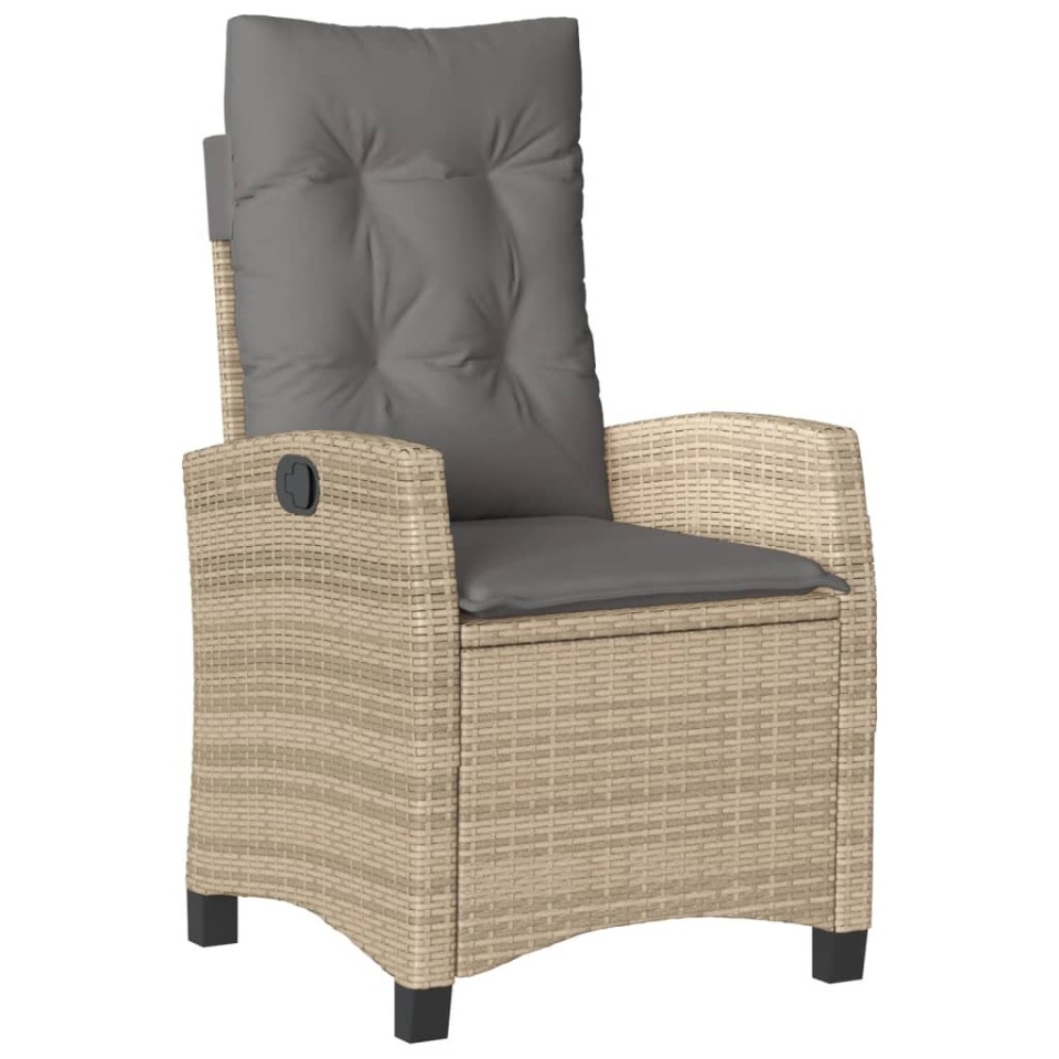 Set mobilier de grădină cu perne, 5 piese, bej, poliratan - 2 | YEO