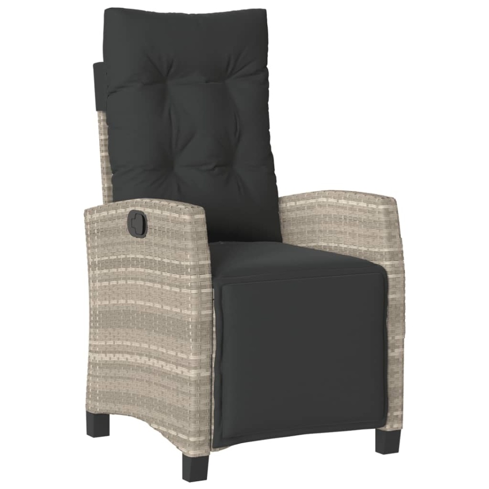Set mobilier de grădină cu perne, 5 piese gri deschis poliratan - 2 | YEO