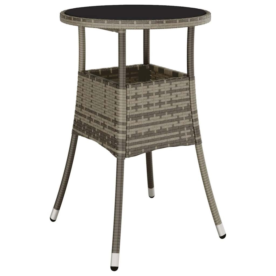 Set mobilier de grădină cu perne 5 piese gri poliratan & sticlă - 3 | YEO