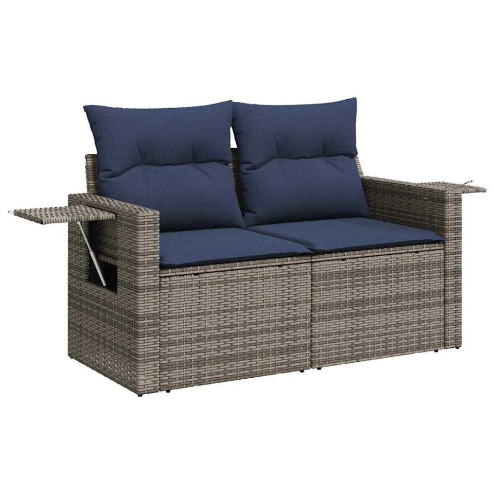 Set mobilier de grădină cu perne, 5 piese,poliratan/lemn acacia - 3 | YEO