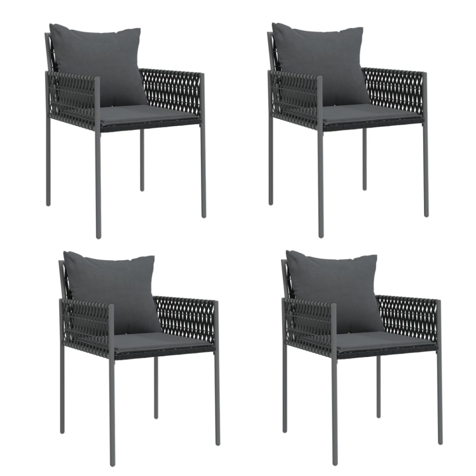 Set mobilier de grădină cu perne, 5 piese, poliratan și oțel - 3 | YEO