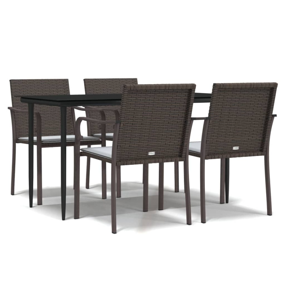 Set mobilier de grădină cu perne, 5 piese, poliratan și oțel - 1 | YEO