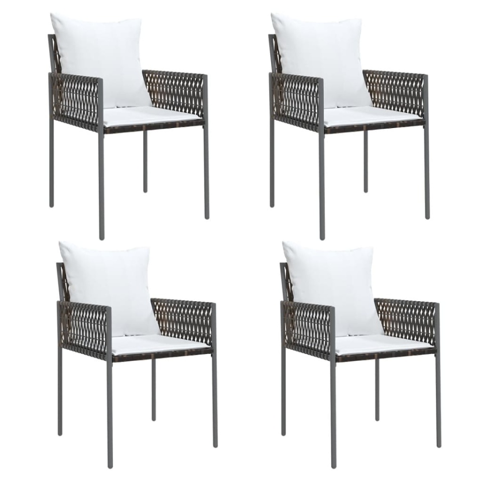 Set mobilier de grădină cu perne, 5 piese, poliratan și oțel - 3 | YEO