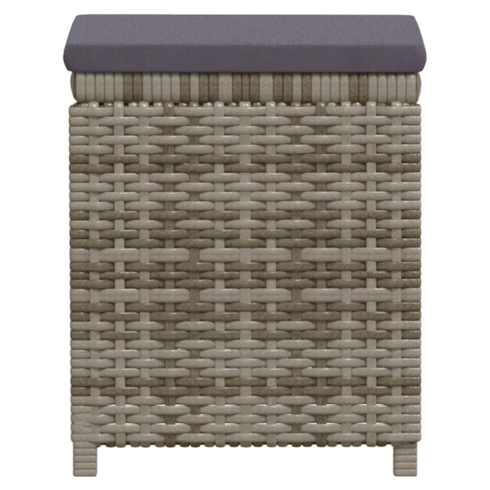 Set mobilier de grădină cu perne, 6 piese, gri, poliratan - 3 | YEO