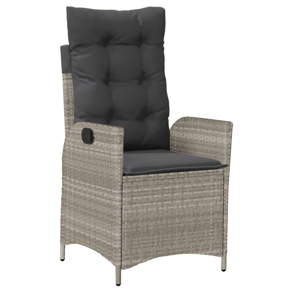 Set mobilier de grădină cu perne, 7 piese gri deschis poliratan - 2 | YEO