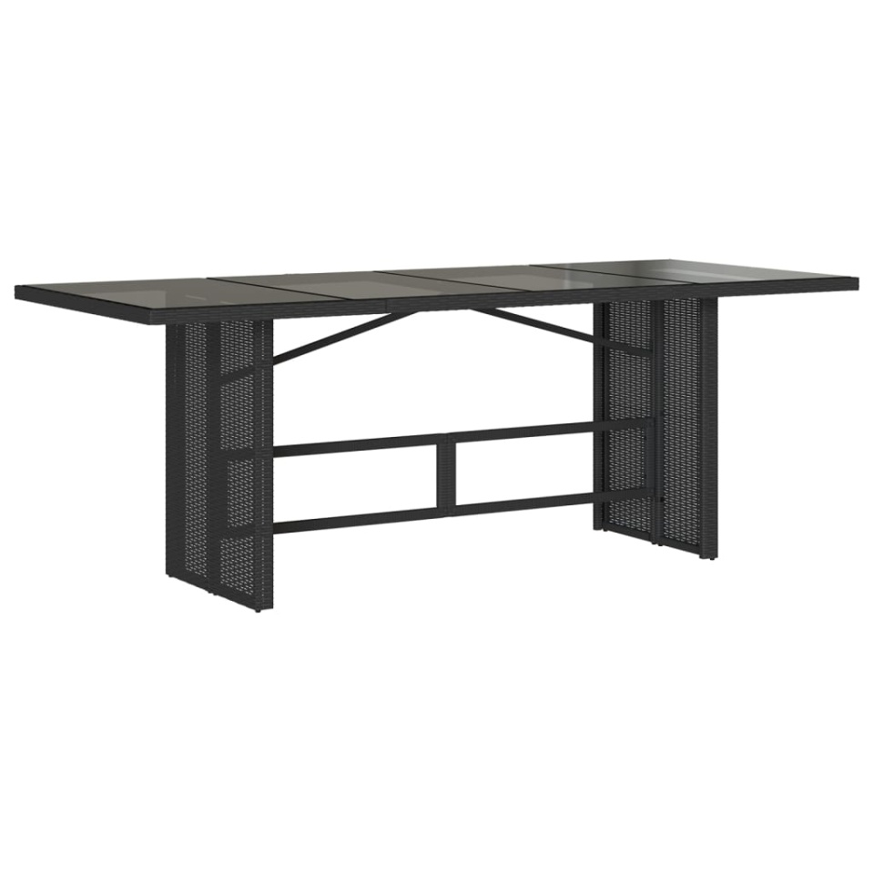 Set mobilier de grădină cu perne, 9 piese, negru, poliratan - 3 | YEO
