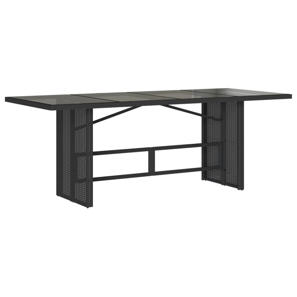 Set mobilier de grădină cu perne, 9 piese, negru, poliratan - 3 | YEO