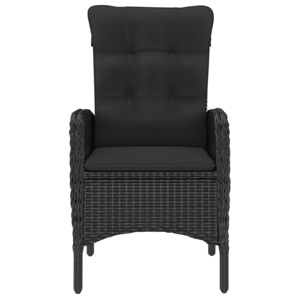 Set mobilier grădină, 9 piese, negru, poliratan, lemn acacia - 3 | YEO