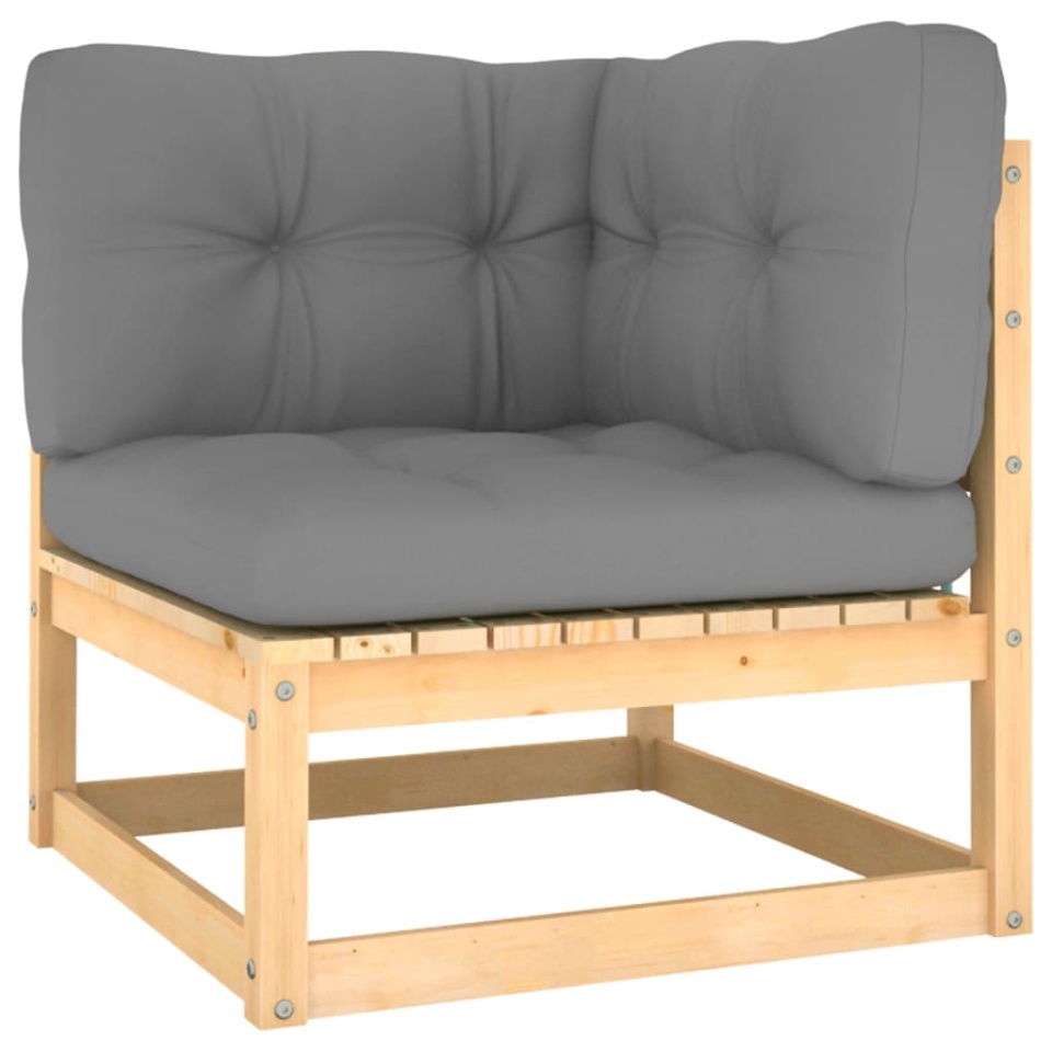 Set mobilier grădină cu perne, 10 piese, lemn masiv de pin - 2 | YEO