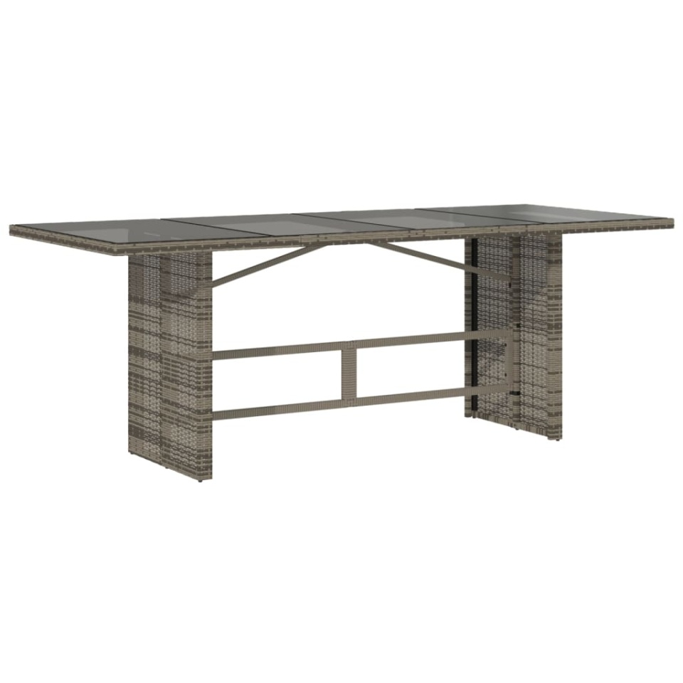 Set mobilier grădină cu perne, 9 piese, gri, poliratan - 3 | YEO