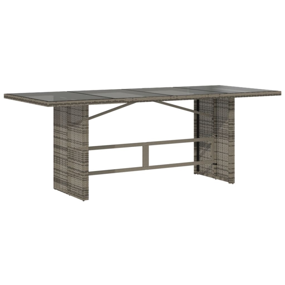 Set mobilier grădină cu perne, 9 piese, gri, poliratan - 2 | YEO