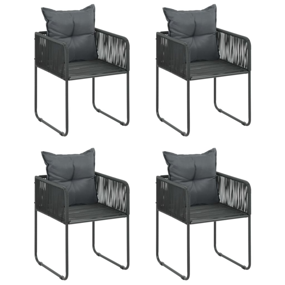 Set mobilier masă de grădină, 5 piese, negru, ratan PVC - 3 | YEO