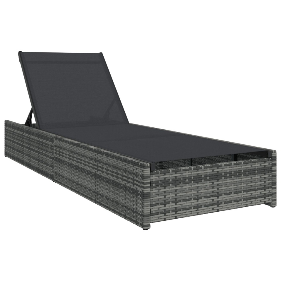 Șezlong Gri 60x200x27 cm Poliratan - 1 | YEO