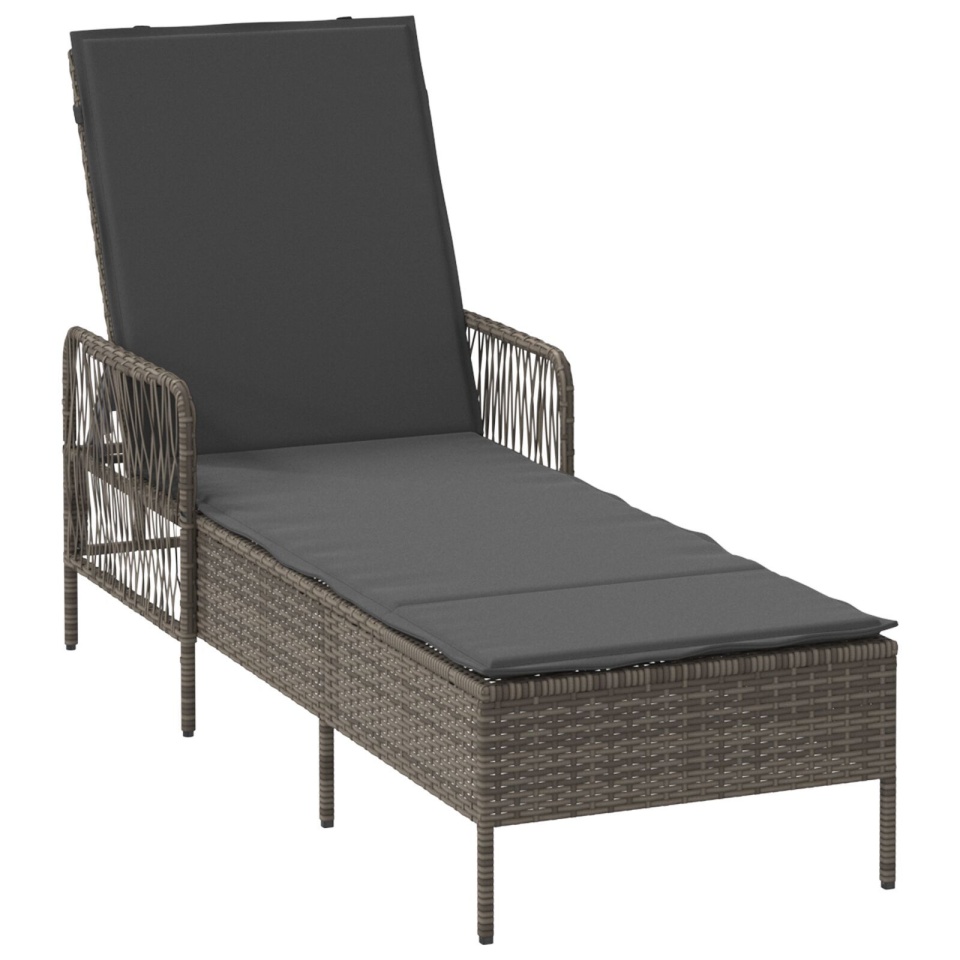 Șezlong Gri și gri închis Ratan PE 157 x 55 x 92 cm Șezlong - 1 | YEO