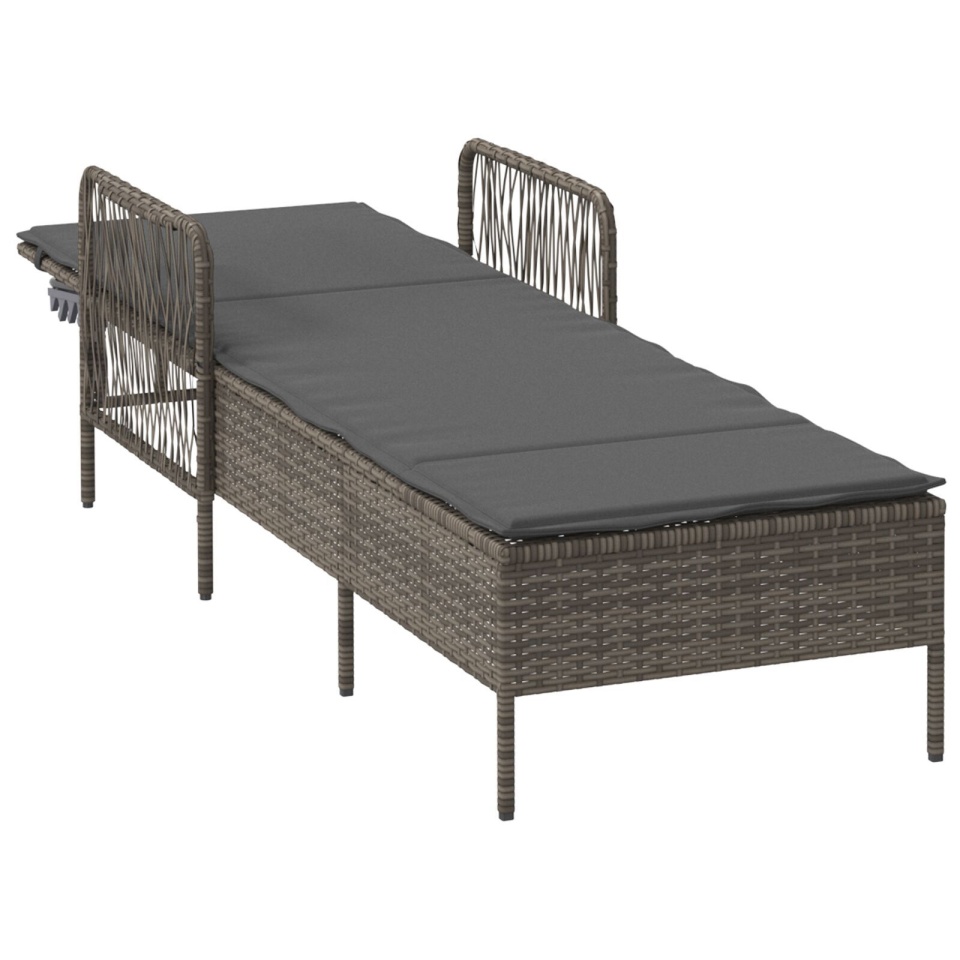 Șezlong Gri și gri închis Ratan PE 157 x 55 x 92 cm Șezlong - 3 | YEO