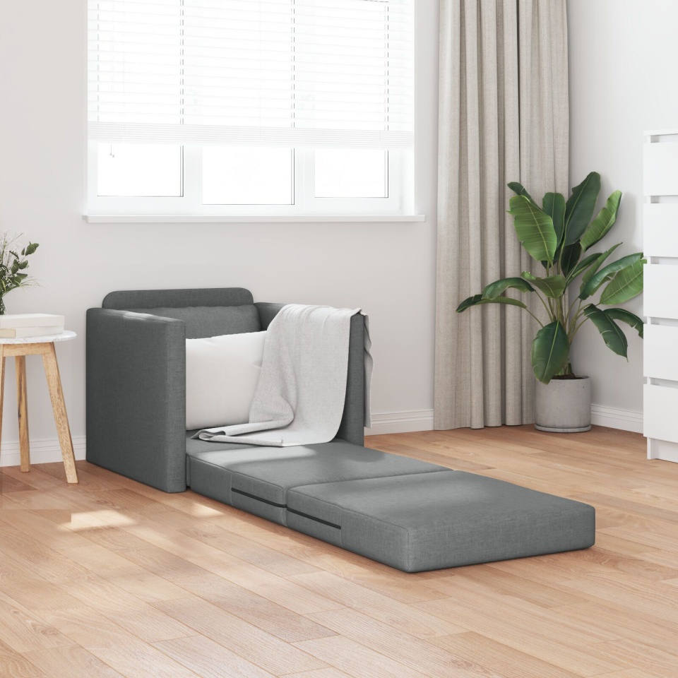 Sofa Pat 2 în 1 Gri Închis 74x77x81 cm Ţesătură - 2 | YEO