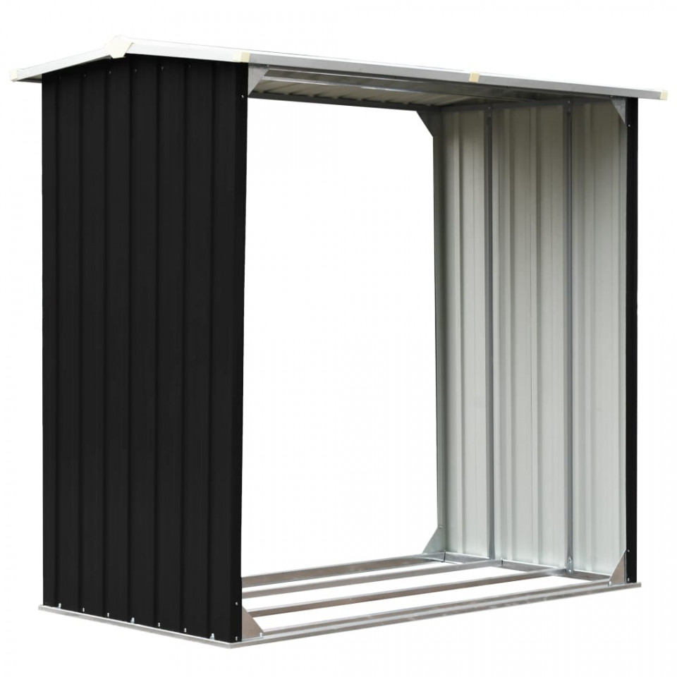 Șopron depozitare lemne antracit 172x91x154 cm oțel galvanizat - 1 | YEO