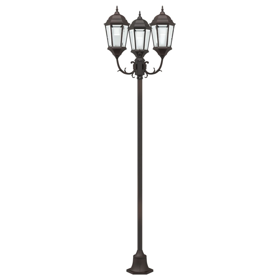 Stâlp de iluminat pentru grădină 3-lămpi E27 Bronz 220 cm Aluminiu - 2 | YEO