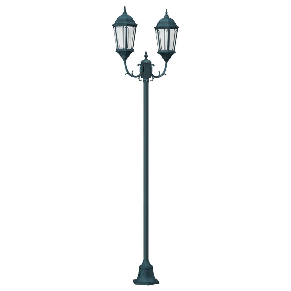 Stâlp de lumină pentru grădină cu 2 lămpi E27 Verde 220 cm Aluminiu - 1 | YEO
