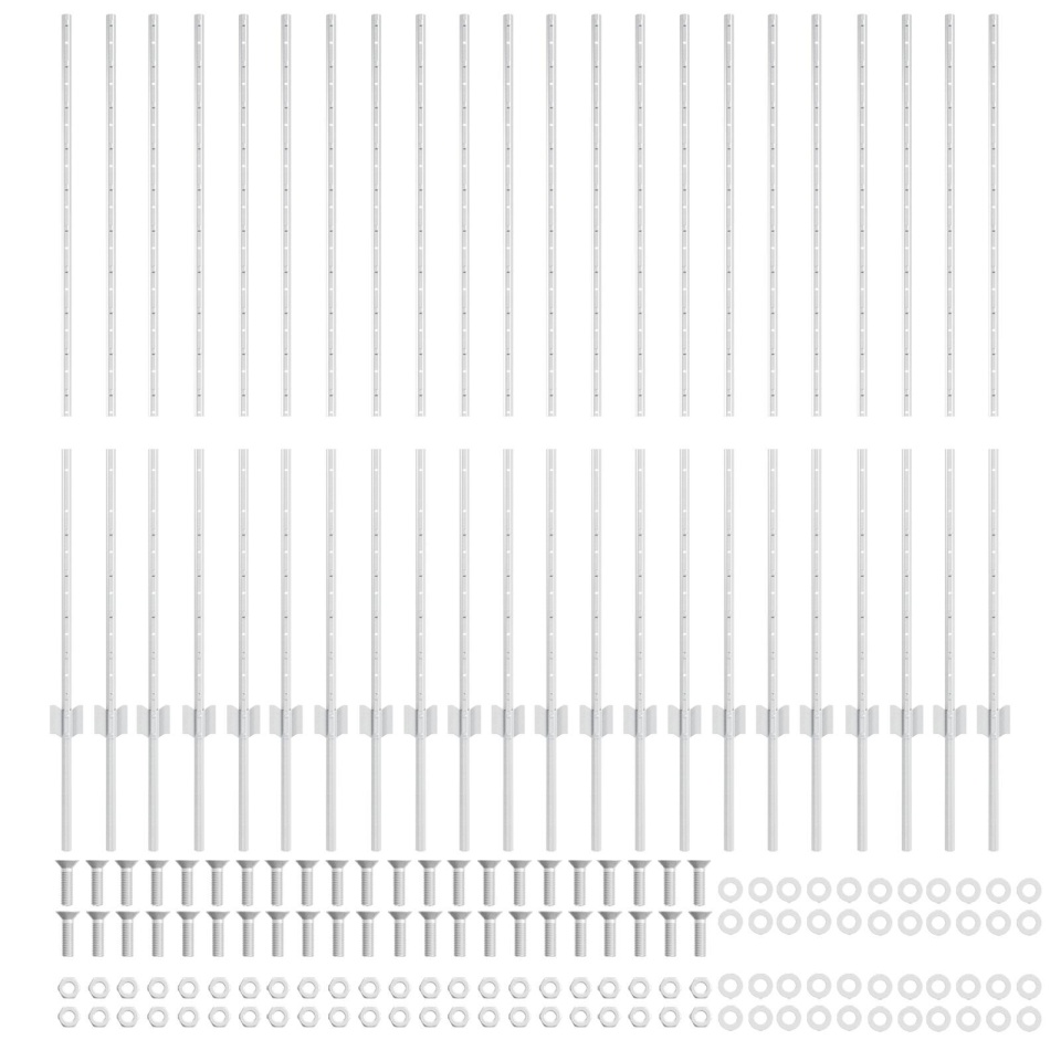 Stâlpi 44 pcs U-Channel Argintiu 180 cm Oțel - 2 | YEO
