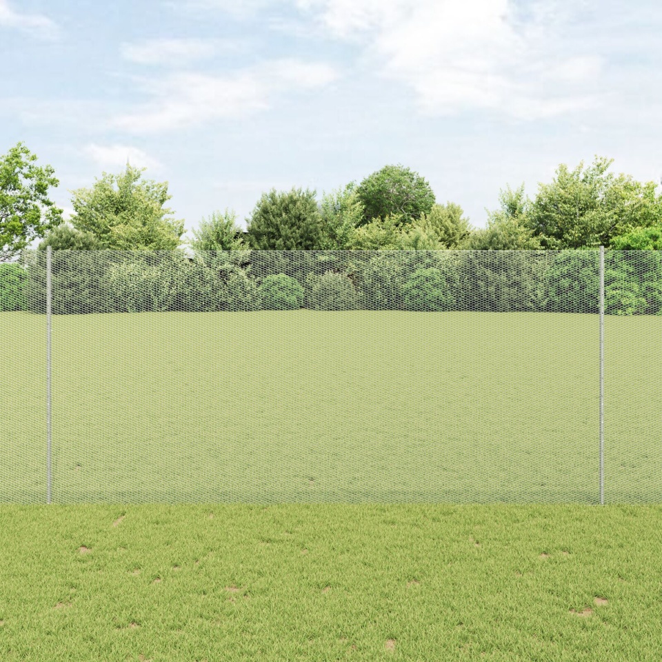 Stâlpi de Gard 22 de buc U-Channel 140 cm Oțel Galvanizat, Gard Hexagonal 1.4x25 m Oțel Galvanizat