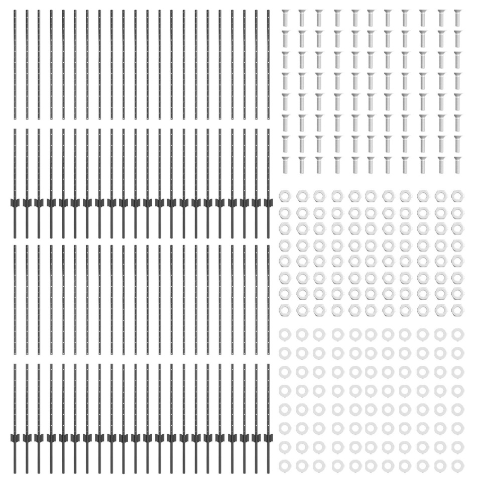 Stâlpi de gard 88 pcs U-Channel Gri 180 cm Oțel - 3 | YEO