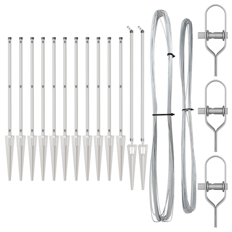 Stâlpi de gard cu vârf 13 buc Ø32 mm 80 cm Oțel galvanizat - 1 | YEO