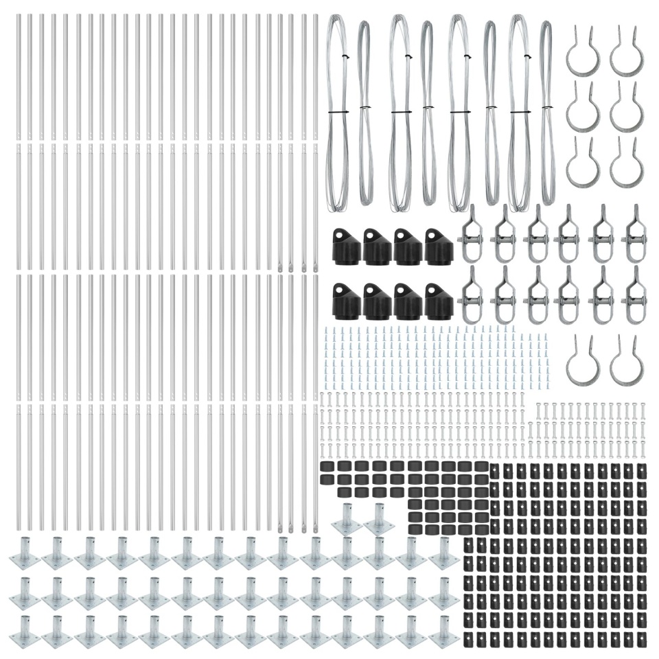 Stâlpi de gard Set de 104 Oțel galvanizat 3.2 x 3.2 x 83.5 cm - 3 | YEO
