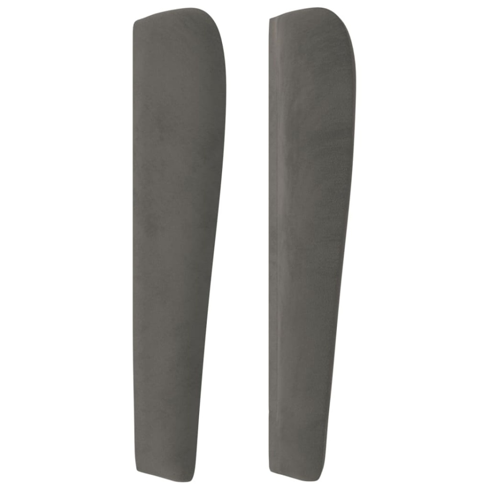 Tăblie de pat cu aripioare gri închis 147x23x118/128 cm catifea - 3 | YEO