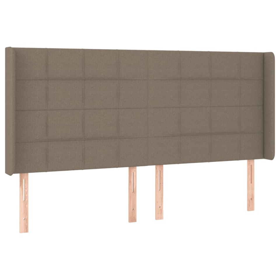 Tăblie de pat cu LED, gri taupe, 203x16x118/128 cm, textil - 2 | YEO