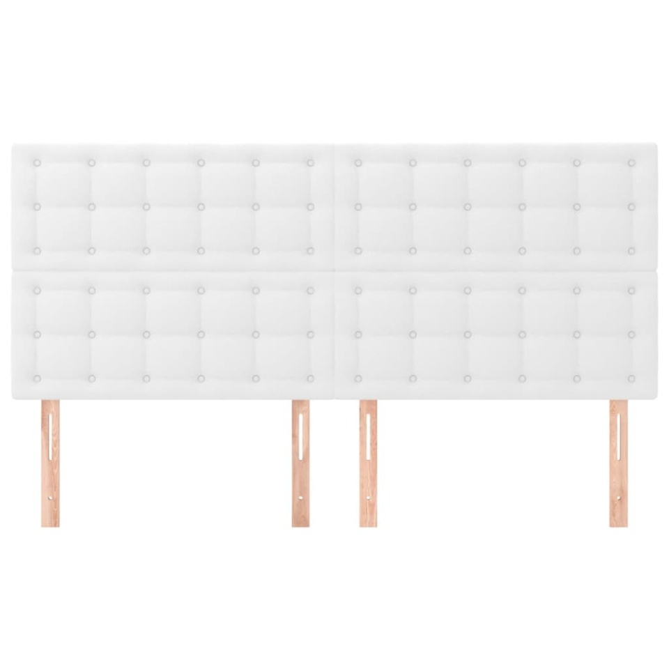 Tăblii de pat, 4 buc, alb, 100x5x78/88 cm, piele ecologică - 2 | YEO