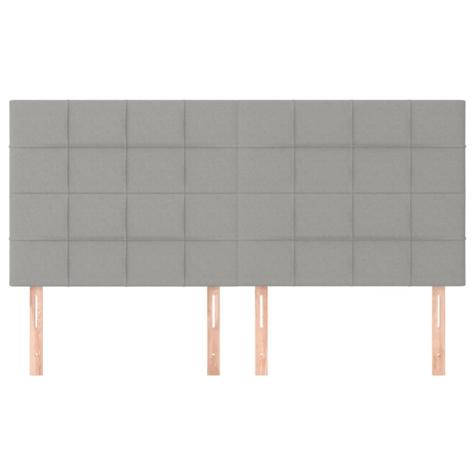 Tăblii de pat, 4 buc, gri deschis, 80x5x78/88 cm, textil - 2 | YEO