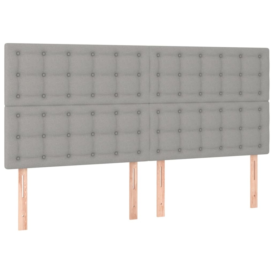 Tăblii de pat, 4 buc, gri deschis, 80x5x78/88 cm, textil - 1 | YEO