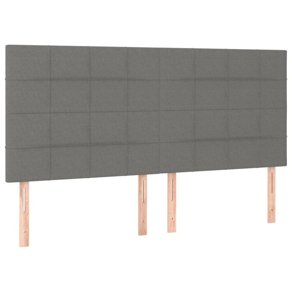 Tăblii de pat, 4 buc, gri închis, 100x5x78/88 cm, textil - 1 | YEO