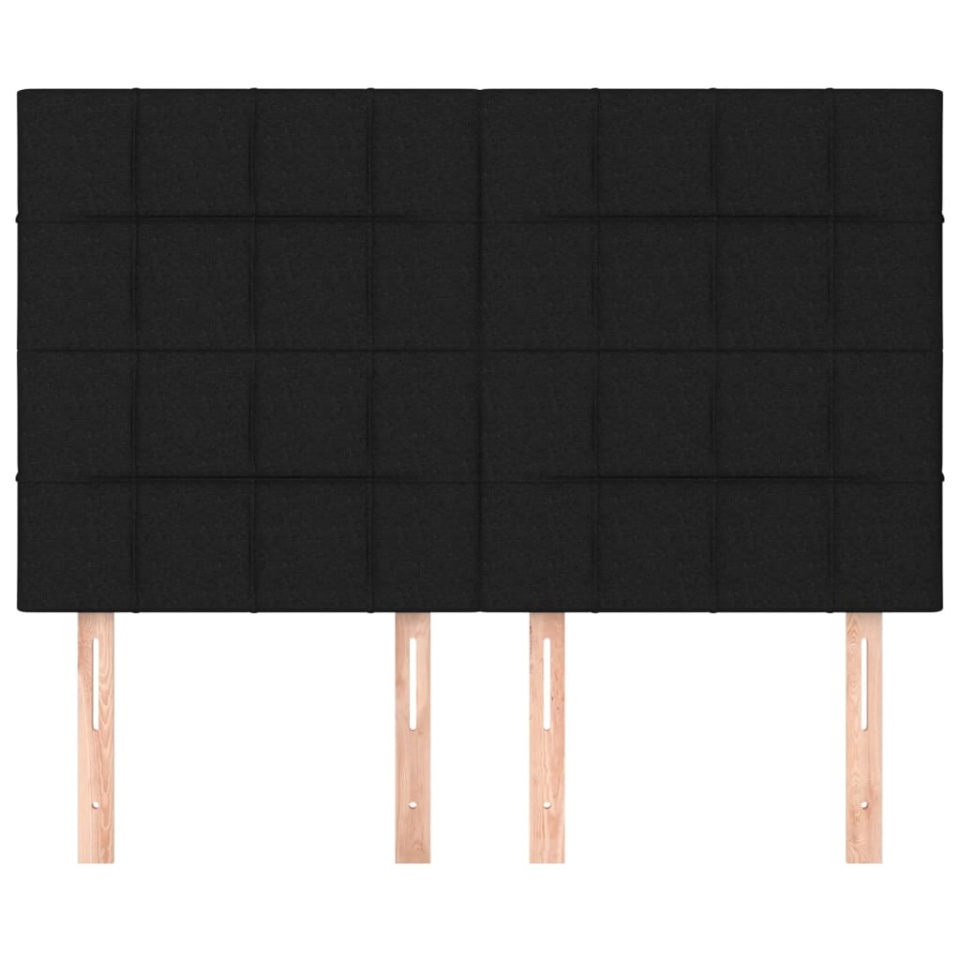 Tăblii de pat, 4 buc, negru, 72x5x78/88 cm, textil - 2 | YEO