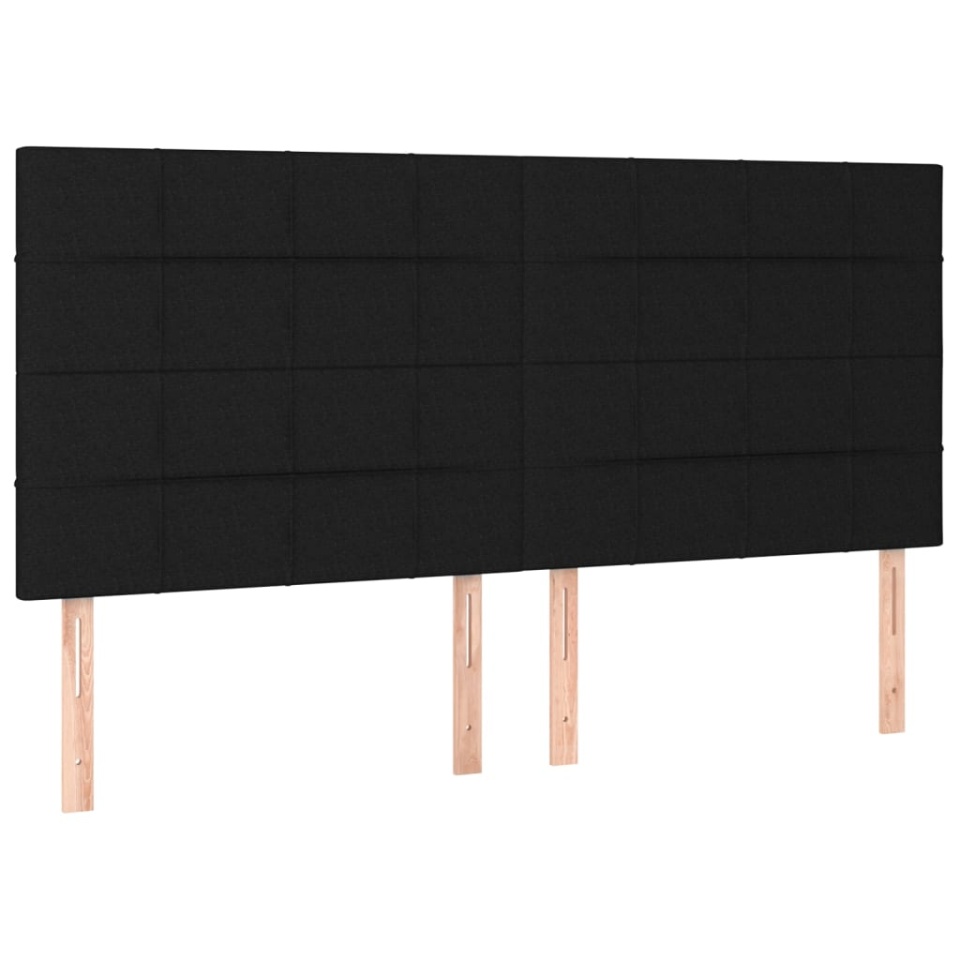 Tăblii de pat, 4 buc, negru, 90x5x78/88 cm, textil - 1 | YEO