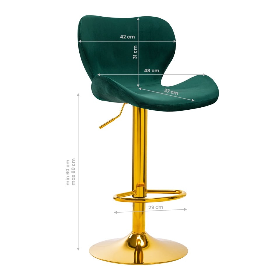 Taburet De Bar Qs-B15 Verde Velvet - 4 | YEO