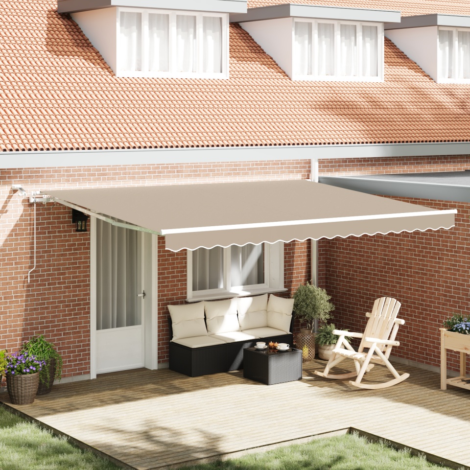 Umbra Retractabilă Automată cu LED Bej 450x300 cm, Material de schimb pentru umbrele de 4.5x3 m Bej