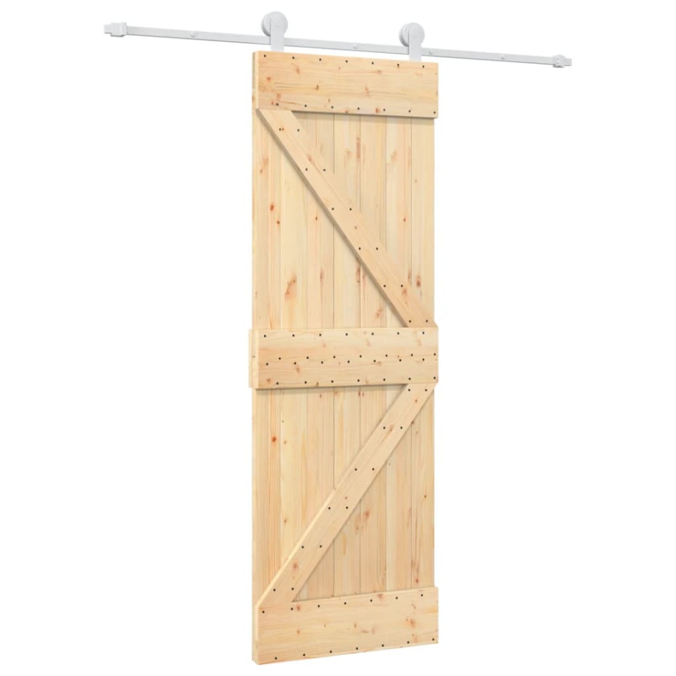 Ușă glisantă cu set de feronerie 70x210 cm, lemn masiv de pin - 1 | YEO