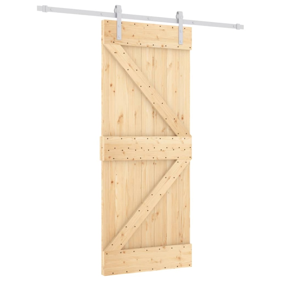 Ușă glisantă cu set de feronerie 85x210 cm, lemn masiv de pin - 1 | YEO