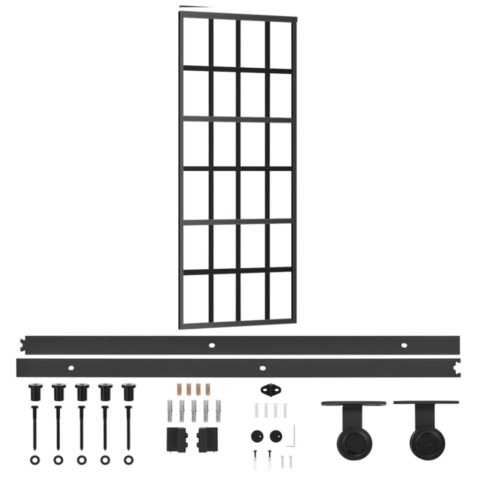 Ușă glisantă cu set feronerie, 76x205 cm, sticlă ESG/aluminiu - 1 | YEO