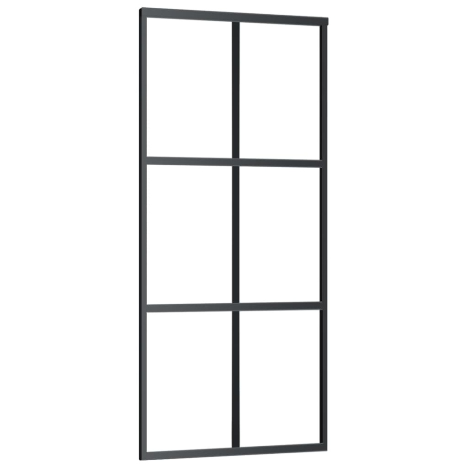 Ușă glisantă cu set feronerie, 90x205 cm, sticlă ESG/aluminiu - 2 | YEO