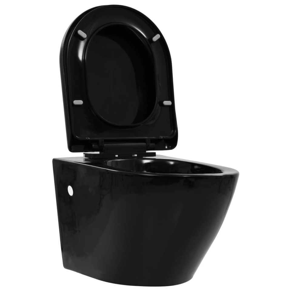 Vas WC suspendat fără ramă, negru, ceramică - 1 | YEO