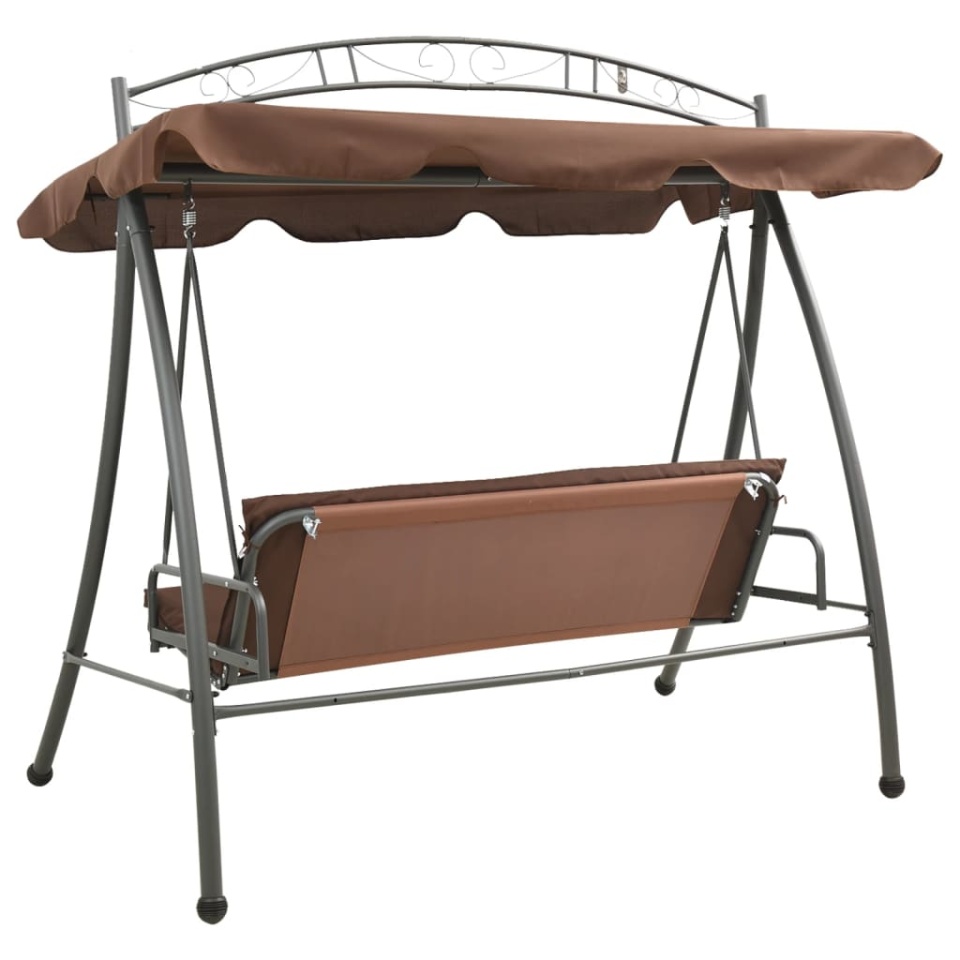 Balansoar de exterior extensibil cu copertină, cafeniu - 3 | YEO