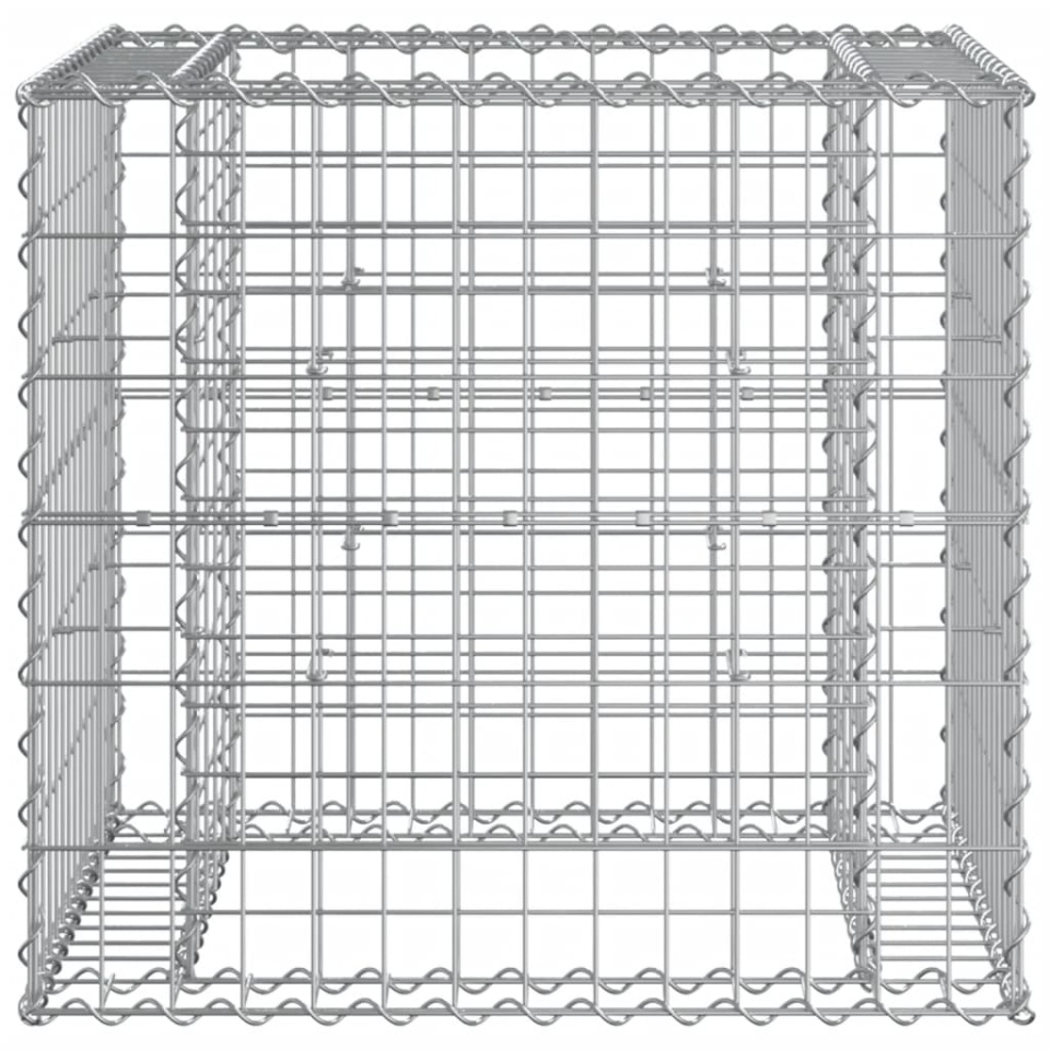 Bancă de grădină & coș gabion, lemn de pin tratat - 4 | YEO
