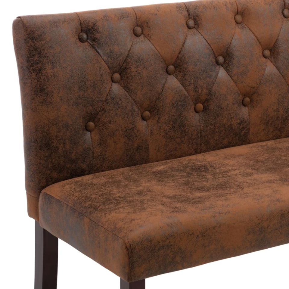 Bancă, maro, 148,5 cm, velur ecologic - 4 | YEO