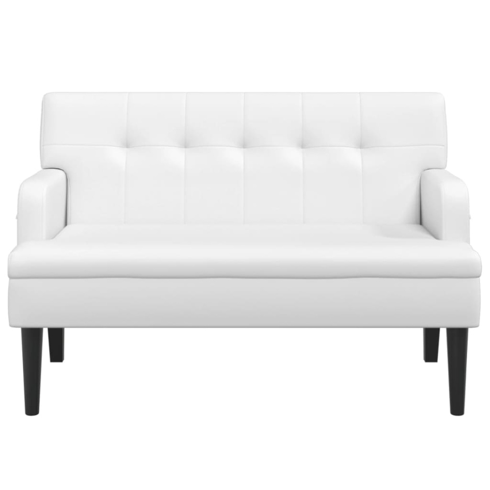 Banchetă cu spătar, alb, 112x65,5x75 cm piele ecologică - 2 | YEO