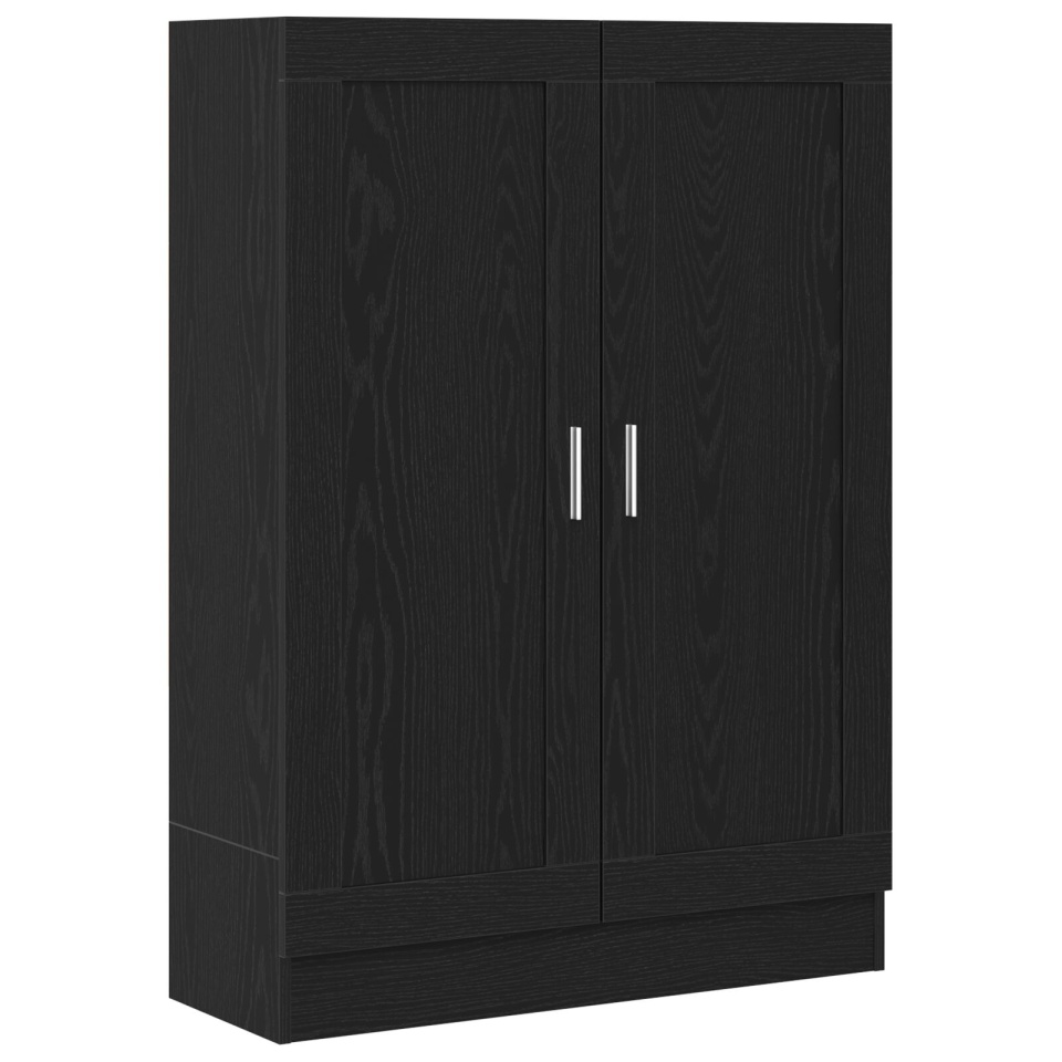 Bibliotecă Neagră din Stejar 82,5x30,5x115 cm din Lemn Ușor - 1 | YEO