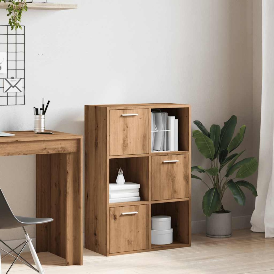 Bibliotecă, stejar artizanal, 60,5x30x90 cm, lemn prelucrat - 2 | YEO